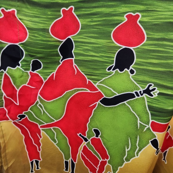 ASHRO Rudo Green African Colorful Knee Length Caftan Women's One Size - Picture 4 of 8